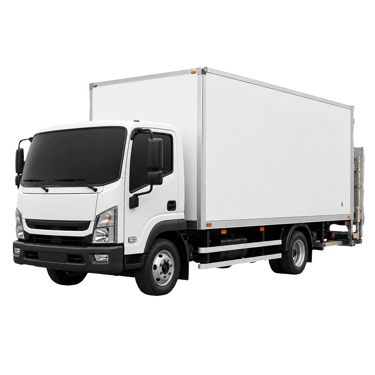 Seven point five tonne box truck with tail lift for pallet deliveries