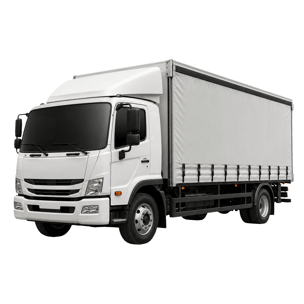 Seven point five tonne curtain side truck for flexible side loading
